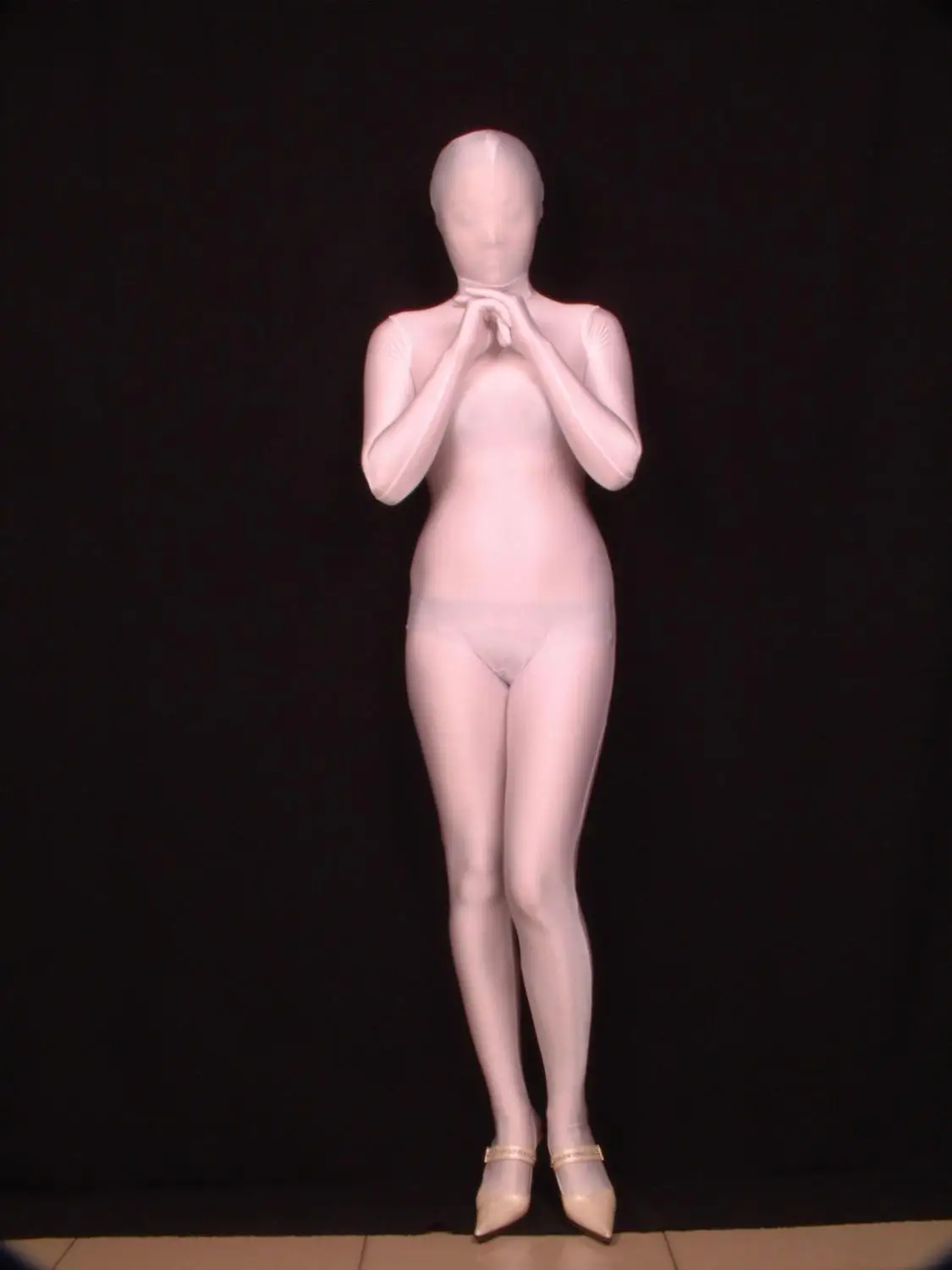 Cos телесный всего тела спандекс/комбинезон из лайкры костюмы косплей кожа Zentai взрослый купальник размер - Цвет: White