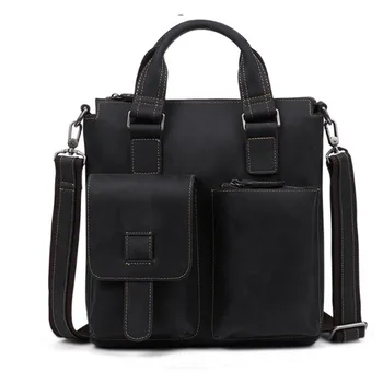

2018 Fashion Men's Shoulder Bags Genuine Leather men's Messenger Bags Big Capacity Briefcases Laptop Business Handbags china