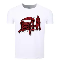 Мужские азиатского размера печати смерть Модная футболка с круглым вырезом и короткими рукавами летние Повседневное Rock heavy metal Band