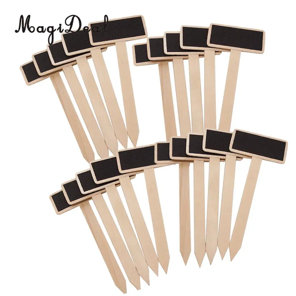 20x Mini Wooden Blackboard Memo Message Board Sign for Home Kitchen Garden
