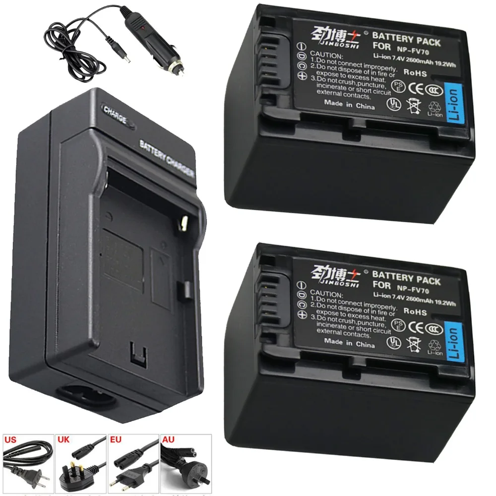 2psc 7 4 V NP-FV70 NP FV70 NPFV70 литий-ионный аккумулятор и LED одно зарядное устройство для Sony