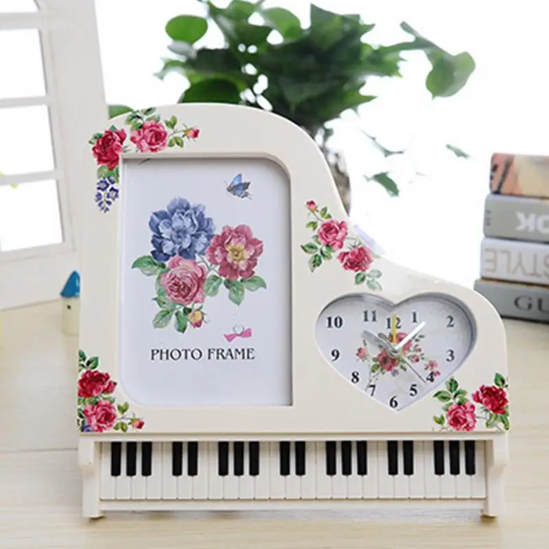 Nơi bán ĐỒNG HỒ ĐỂ BÀN - Kiểu dáng đàn Piano kèm khung ảnh - Có chuông báo thức