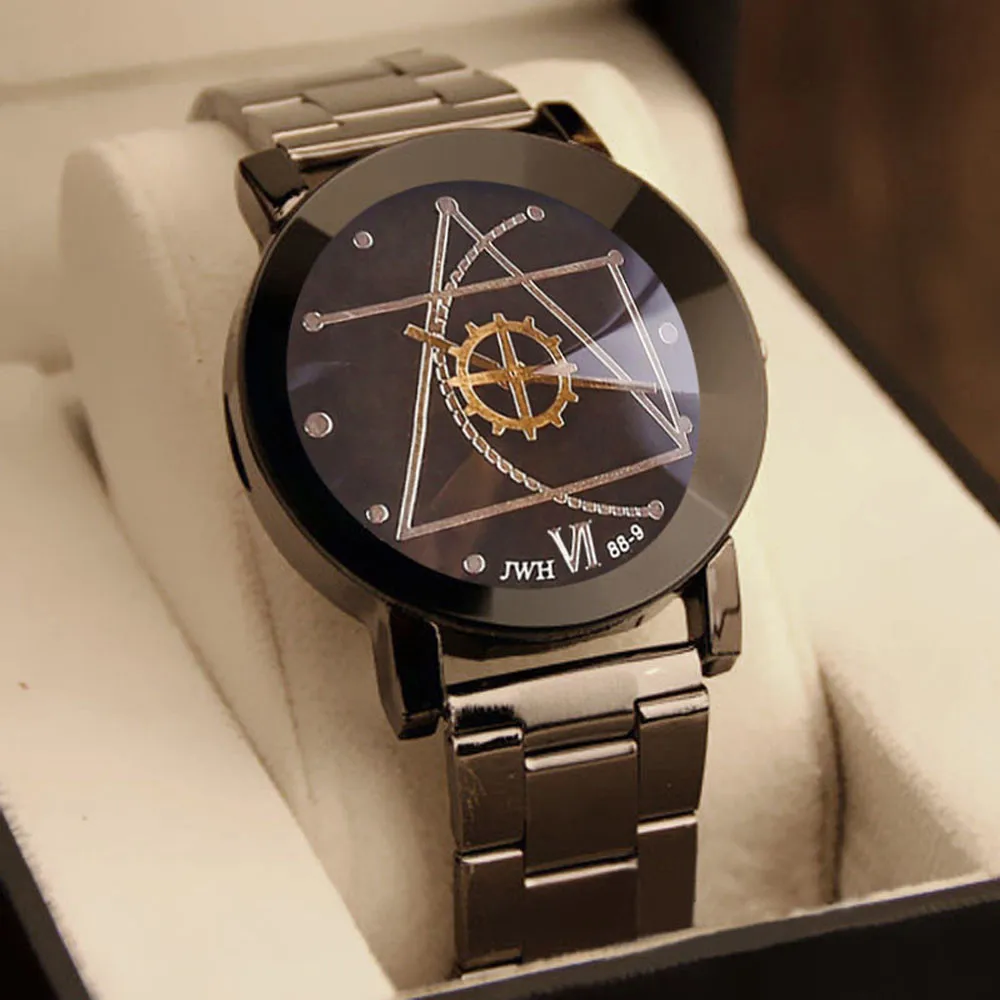 Новые роскошные часы модные часы из нержавеющей стали для мужчин кварцевые аналоговые наручные Горячая наручных часов relogio masculino reloj 30X