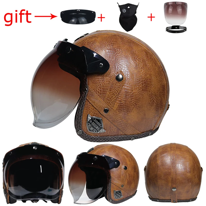 

VOSS Motorcycle Helmet 3/4 Open Face Harley Helmet capacete da motocicleta casco moto vintage viseira bolha capacete kask DOT