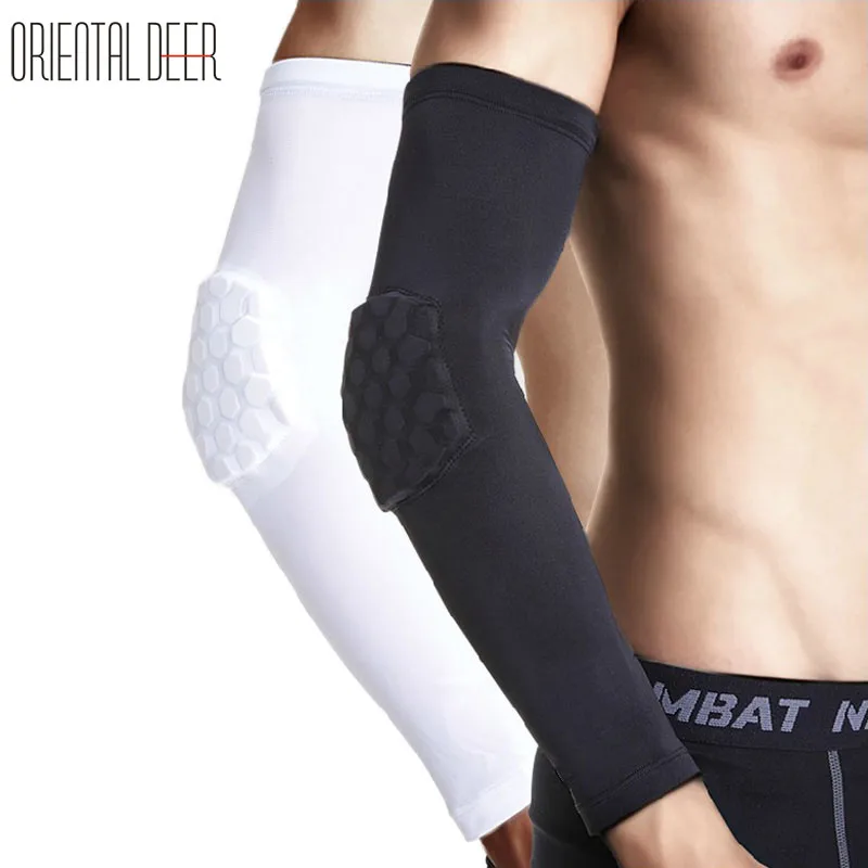 

2 PCS Men Women Sports Elbow Padded Basketball Arm Sleeves Honeycomb Arm warmer Arm Protector