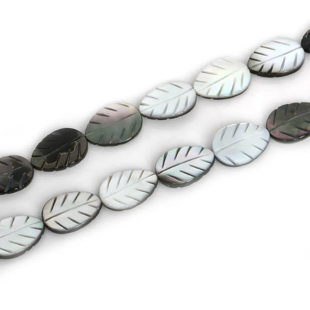 

39cm/lot Leaf Shape Natural Black Abalone Shell Beads Loose Beads For Jewelry Making DIY Necklace Bracelet Accessories