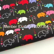 Водонепроницаемая ткань с ПВХ покрытием-Слон, дерево и сердце на черном фоне(WF130