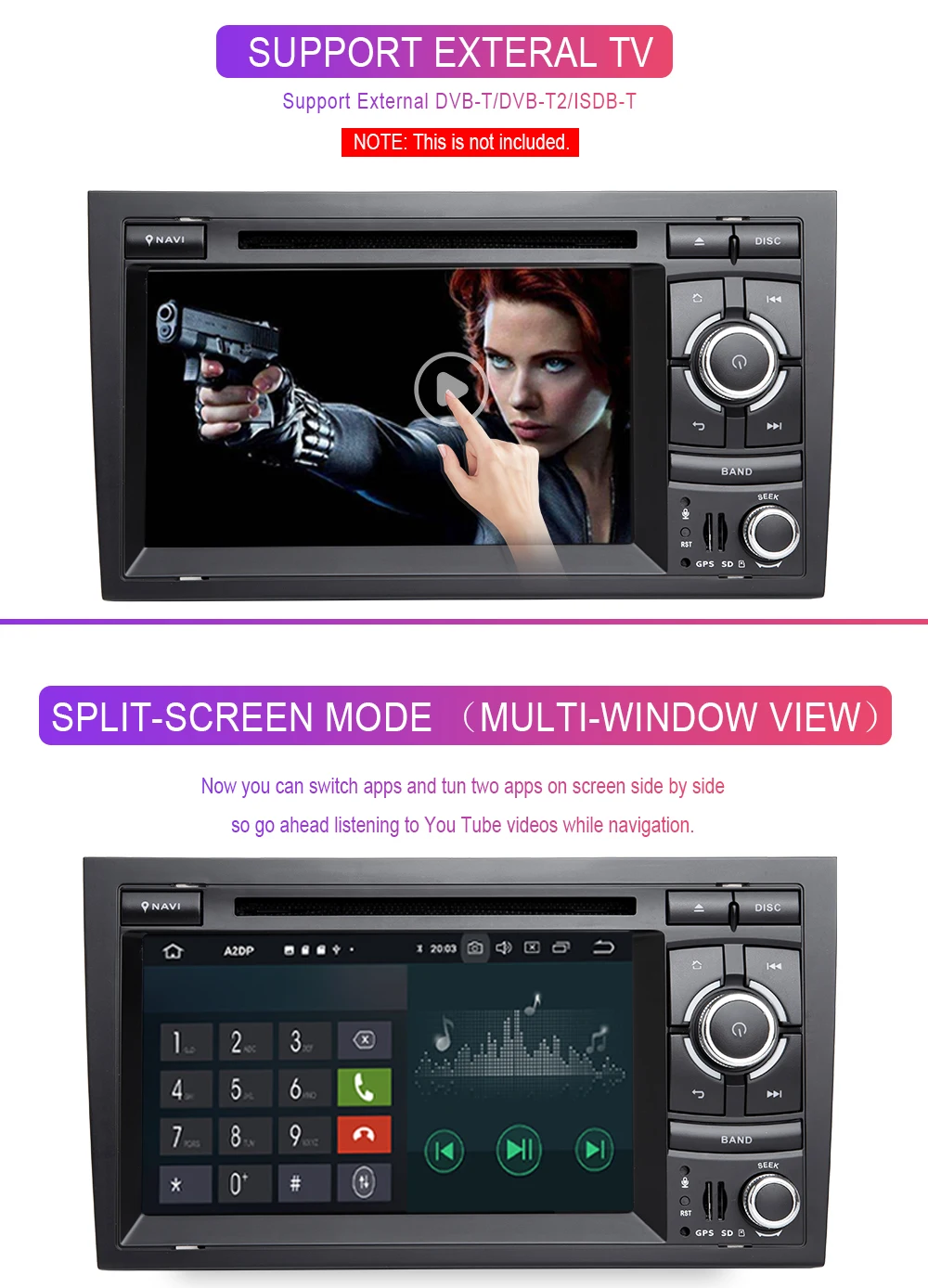 IPS 2 Din Android 9.0 Car Radio DVD Player For Audi A4 B6 B7 Seat Exeo S4 B7 B6 RS4 B7 Multimedia GPS Navigation Stereo 2GB DSP