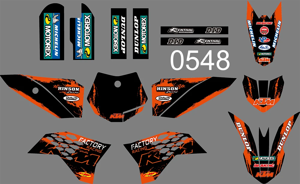 0548 мотоцикл команда графика и фоны Наклейка Стикер наборы для KTM 50 2009 2010 2011 2012 2013