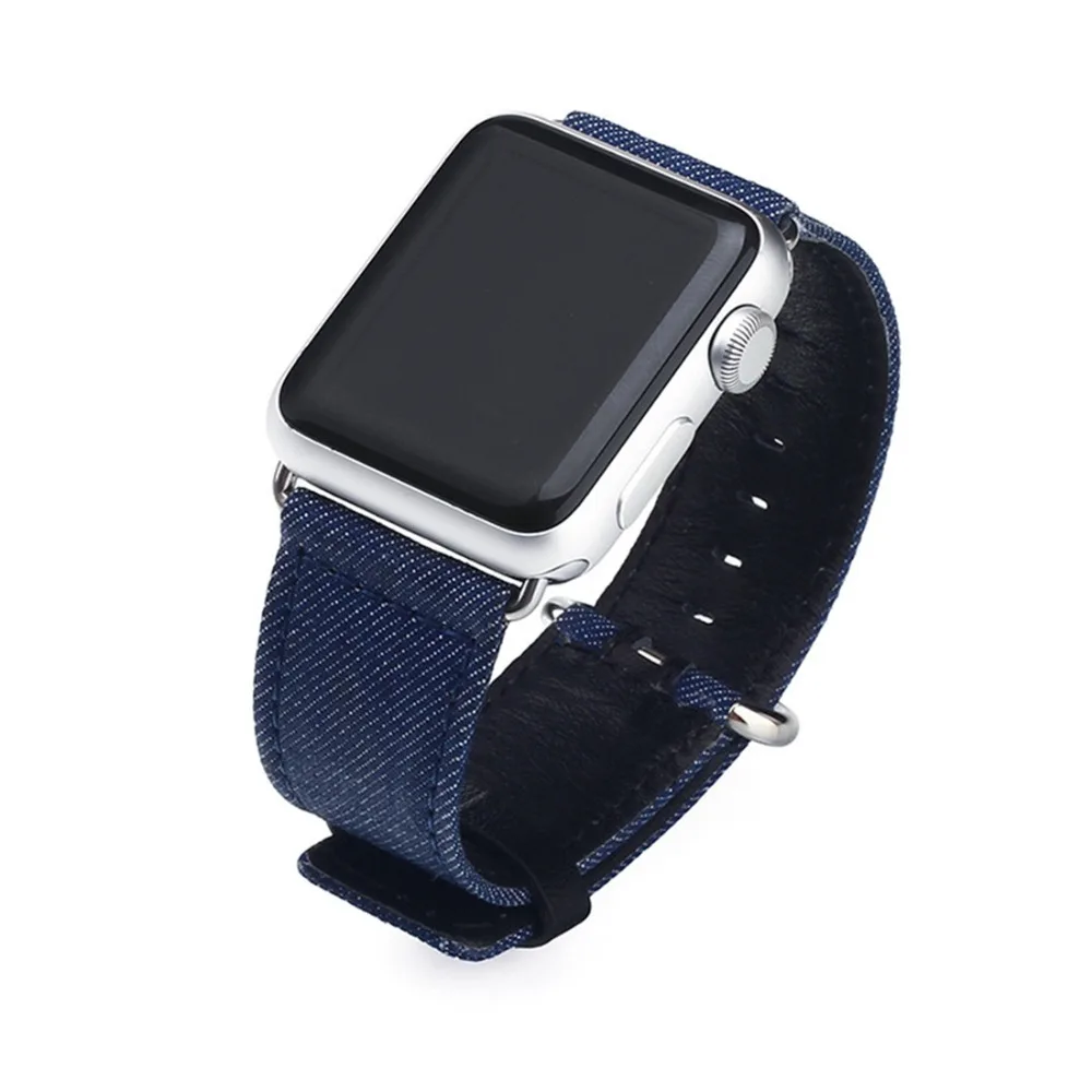 

CRESTED leather Strap For Apple Watch band 4 42mm 38mm 3 iwatch band 44mm/40mm pulseira correa canvas Bracelet watch Accessories