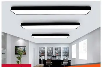 

Led office chandelier fillet long strip light modern simple strip T5 rectangular hanging line lamp long ceiling lamps led lamp