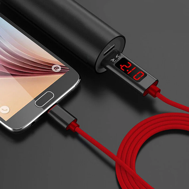 1 шт. 3A QC 3 0 Micro USB кабель зарядное устройство дисплей кабели + Type C 8 Pin для передачи