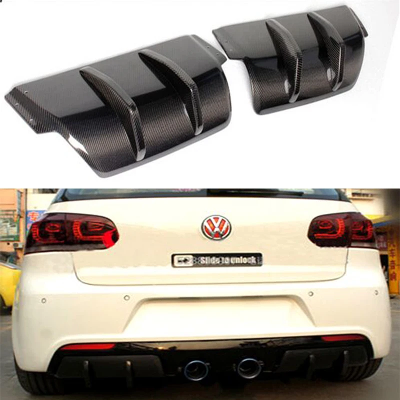 Carbon Fiber Rear Bumper Splitter Aprons For Volkswagen VW Golf 6 VI