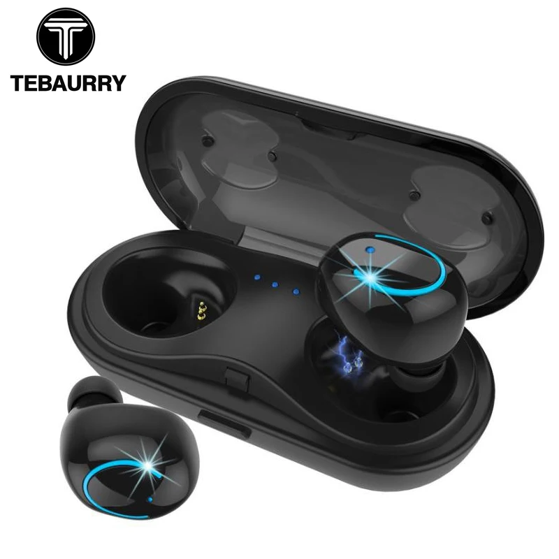

TEBAURRY TWS Invisible Mini Bluetooth Headset Wireless Bluetooth Earphone Stereo Earbuds with Charging box for iphone xiaomi