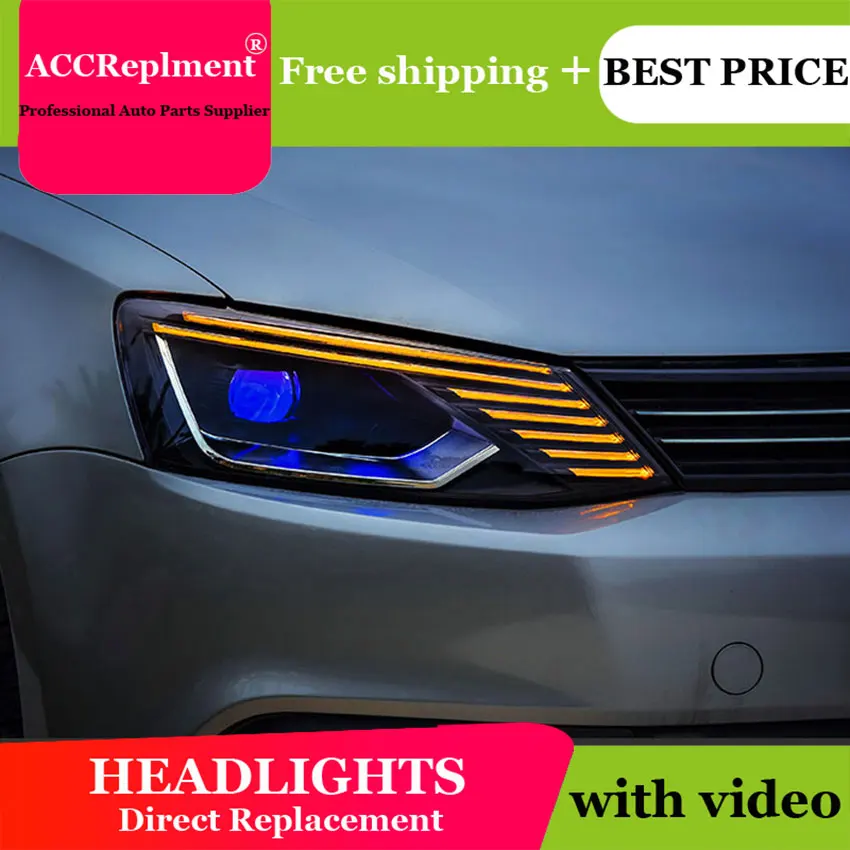 Авто. PRO 2011 2018 для vw jetta фары парковка Q5 bi xenon lens светодиодный DRL H7 автостайлинг|Фара