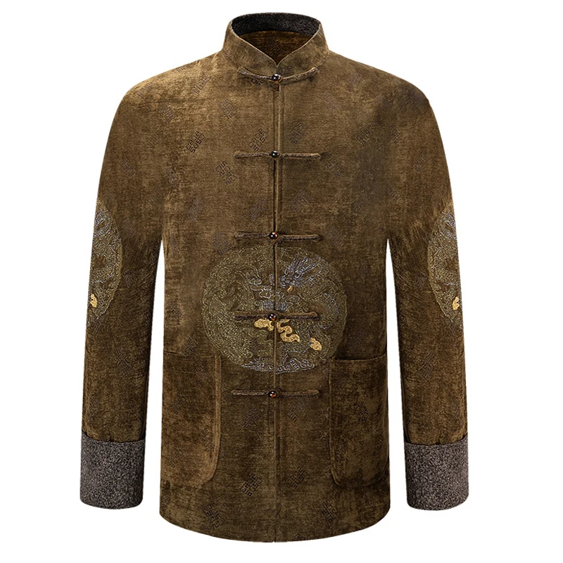 

Brand New Arrival Top Grade Chinese Traditional Men's Embroider Dragon Kung Fu Jackets Coats M L XL XXL 3XL 4XL MTJ2015018