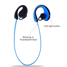 Абсолютно новые спортивные Bluetooth шумоподавления наушники стерео наушники капельки с микрофоном в ухо светодиодный Блестящий водонепроницаемый IP66 беспроводные наушники