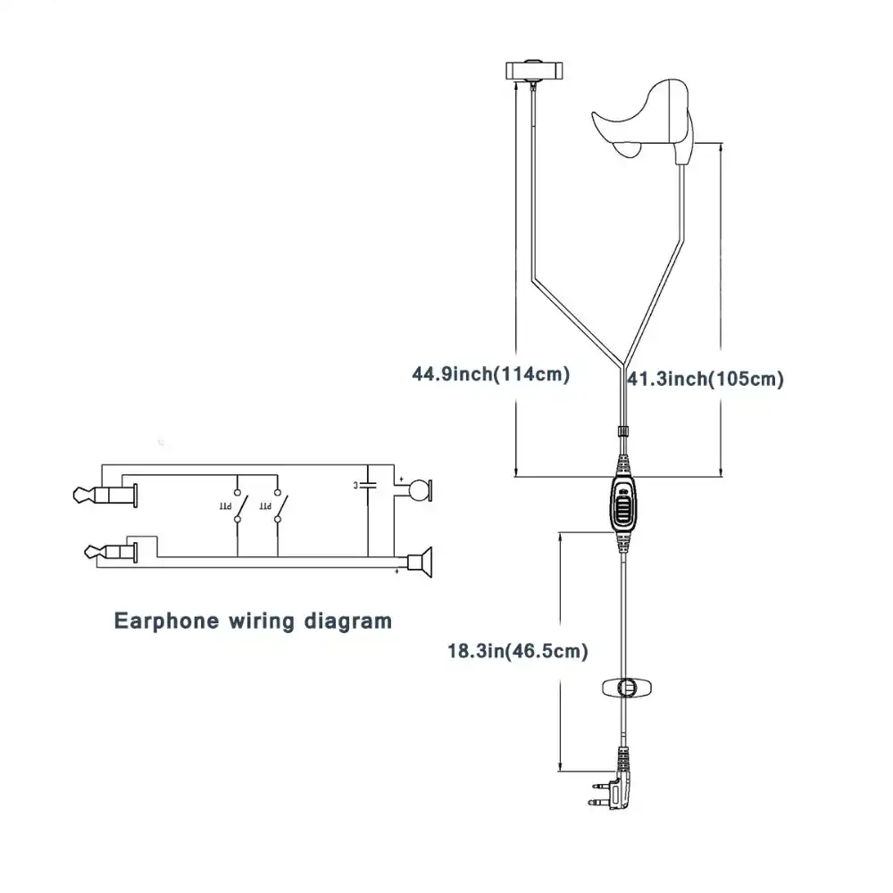 Professional 2pin Ear Bone Earpiece 2 In 1 Speaker Mic Finger Ptt For Kenwood Retevis H 777 Rt3 For Baofeng Uv 5r Uv82 C9047a