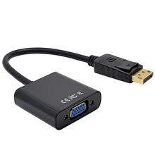 High Quality Black Male Display Port DP to VGA Female Cable Converter Adapter For Projector DTV TV HDVD Player 1080P