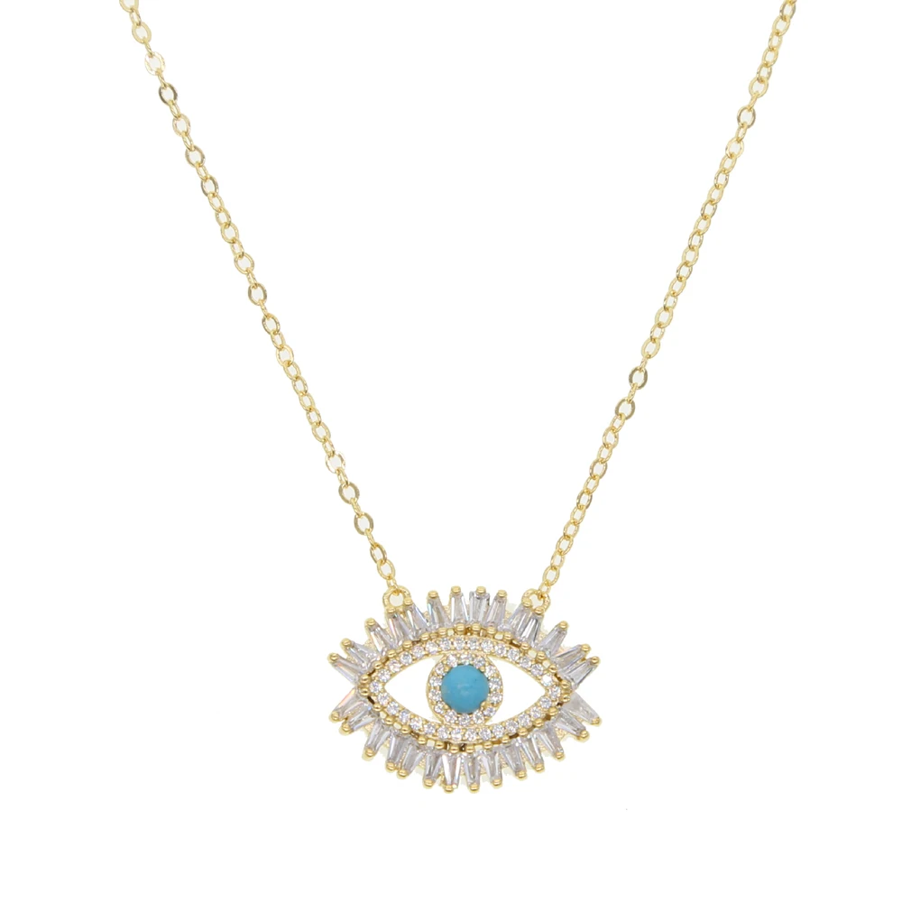 Evil Eye Necklaces Gold Blue Eyes Jewelry Simple Womens Girls drop