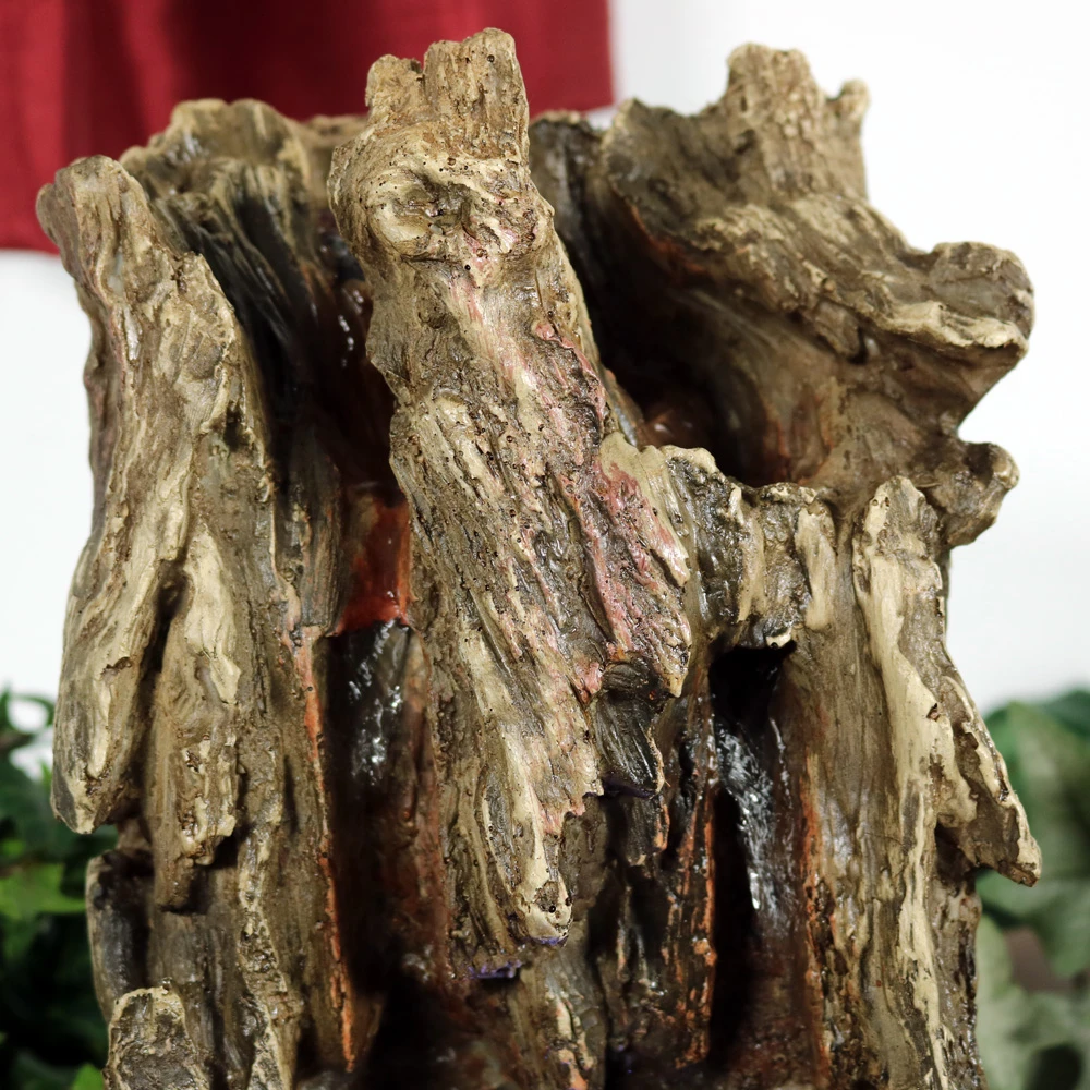 Sunnydaze Hollowed Log Tabletop Water Fountain with LED Lights, 11.5 Inch (4)