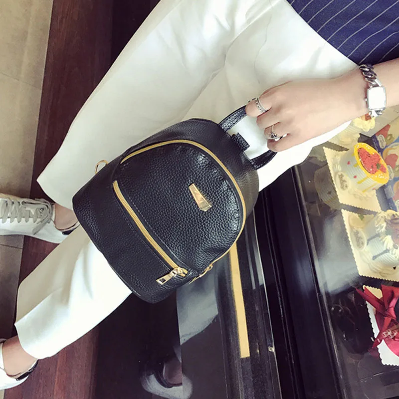 

Women Mini Backpack PU Leather College Shoulder Satchel School Rucksack Bag AB@W3 Women bag