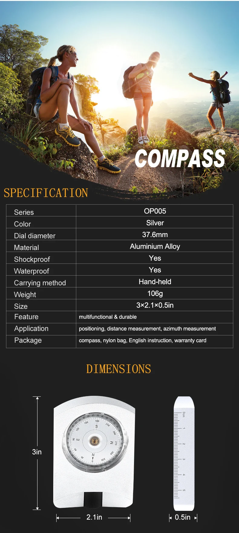 2018 Eyeskey Compass Survival Bússola Posicionamento Profissional à Prova d' Água 5 2018 eyeskey bússola sobrevivência à prova dwaterproof