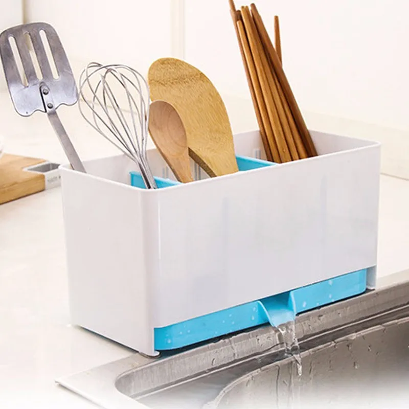 Holder Rack Sponge Basket Wash Dry Shelf Cutlery Drainer Sink Tidy