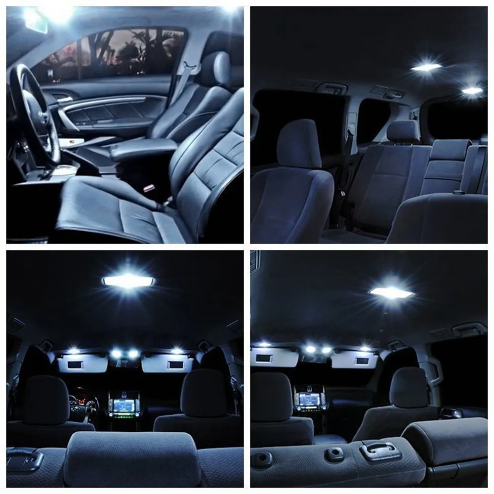 9 шт., ксеноновый Белый Автомобильный светодиодный светильник, лампочки, интерьерная посылка, комплект для 1996-2000 Honda Civic, карта, купол, багажник, номерной знак, лампа