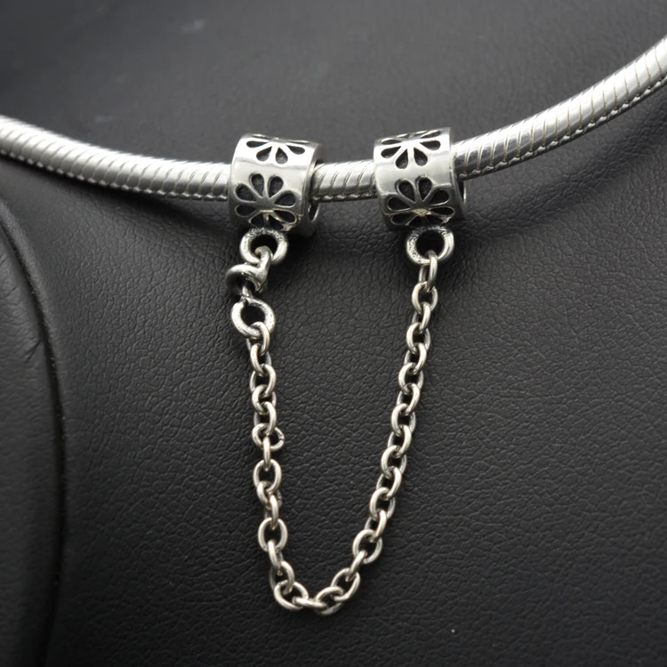 

Decorative silver bracelet accessories safety chain to protect your precious bracelet and beads