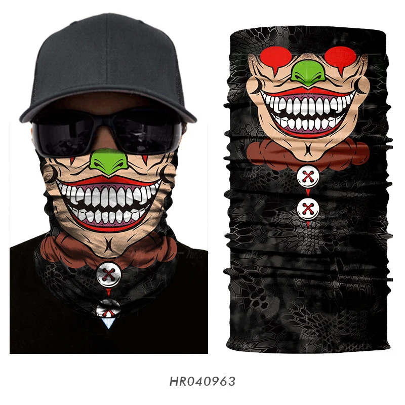 3D бесшовная повязка на голову, борода, человек, Джокер, клоун, скелет, череп, грелка на шею, половина лица, маска, спортивная повязка на голову, бандана, защита от солнца - Цвет: 63