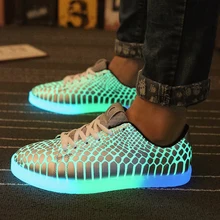 Luxury designer men fluorescent light shoe glowing basket skate new shoes simulation italian brand chaussure lumineuse