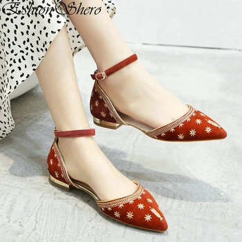 

EshtonShero Spring Women's Shoes Woman Kid Suede Pumps Platform Low Heels Pointed Toe Blue Ladies Wedding Shoes Size 3-9