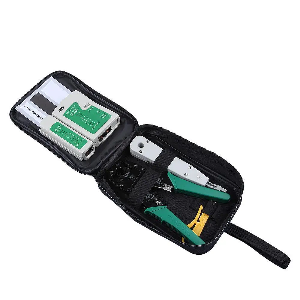 Портативный Ethernet сетевой кабель тестер инструменты Наборы RJ45 Обжимные Щипцы для