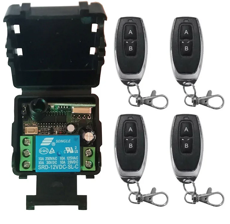

DC 12V 24V 1 CH Channel 1CH Mini Wireless RF Remote Control Light Switch 10A Relay Output Radio Receiver Module +Transmitter