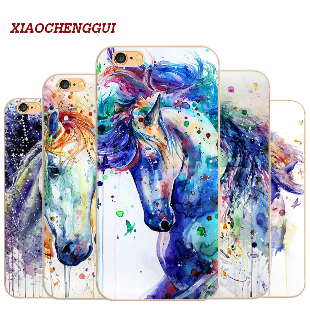 Xiaochenggui Цвет Horse чехол для телефона чехол для Iphone 4, 4S 5S 5 SE 6 6s 8 6/7/8 plus iPhone X