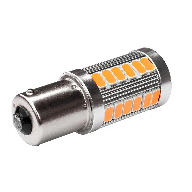 2 шт. Автомобильные светодиодные лампы 1156PY BAU15S PY21W 150 градусов 33 SMD 5630 1056 оранжевый