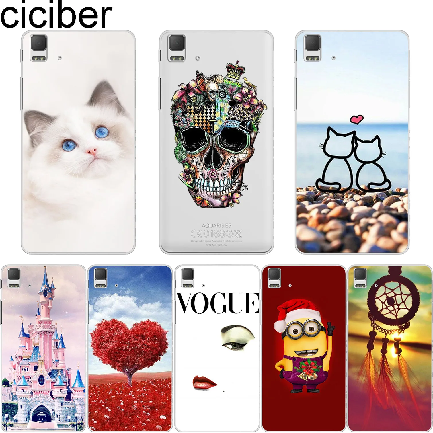 

ciciber For bq Aquaris E5 4g FHD HD Soft Silicone TPU Phone Cases Back Cover Clear For bq Aquaris E5s 5.0'' Coque Fundas Capa