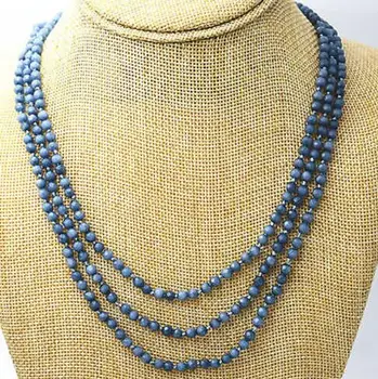 

free shipping Fashion boutique 3 rows 6 mm faceted Red garnet bead necklace