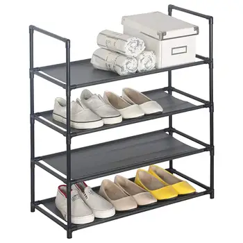 

4-Tiers 12 Pairs Shoe Rack Shoe Tower Shelf Storage Organizer Stand Cabinet or Entryway Easy to Assemble No Tools Required