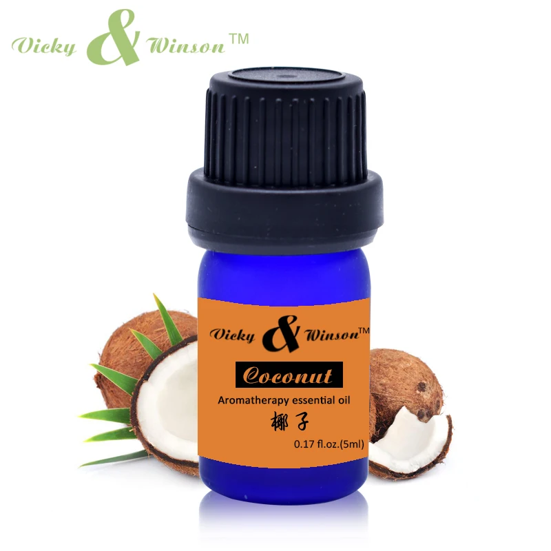 

Vicky&winson Coconut Essential Oil 5ml Natural Healthy Oil for Aromatherapy Hair&Skin Care /Makeup Remover/Body Message VWXX511