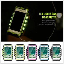 Универсальный Спорт на открытом воздухе Телефон держатель в виде нарукавной повязки Чехол светодиодный переключатель светящиеся кроссовки, телефонная сумка для iPhone 6/7 6s 6/7 Plus разные цвета