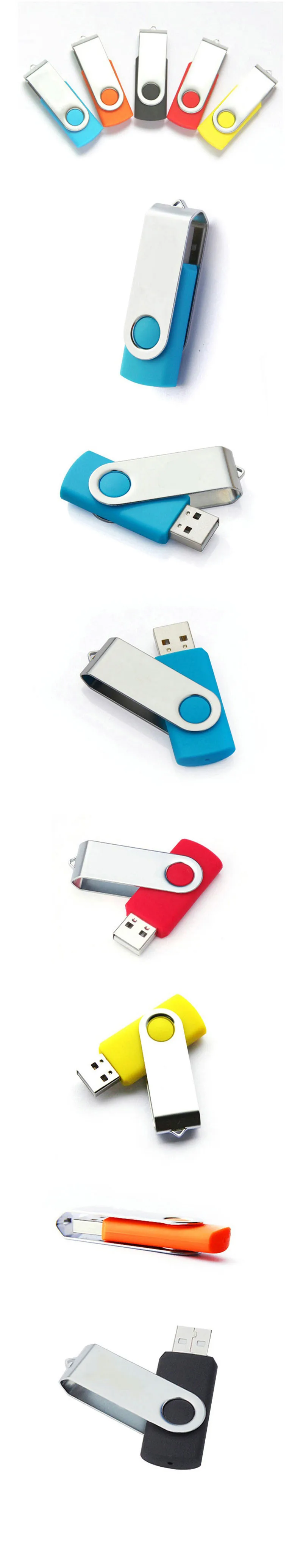 5 шт. без логотипа USB2.0 вращающийся USB Memor Stick Whirl USB накопители металлические поворотные USB флеш-накопители