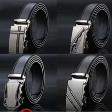 Top Brand Men Real Cowskin Belt Automatic Buckle Large Genuine Leather Luxury Designer Belts For Classic
