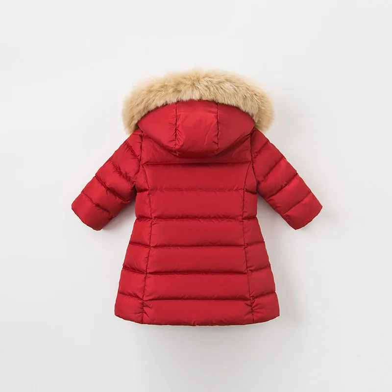 DB8836 dave bella winter baby down coat girls hooded outerwear children 90% white duck down padded 