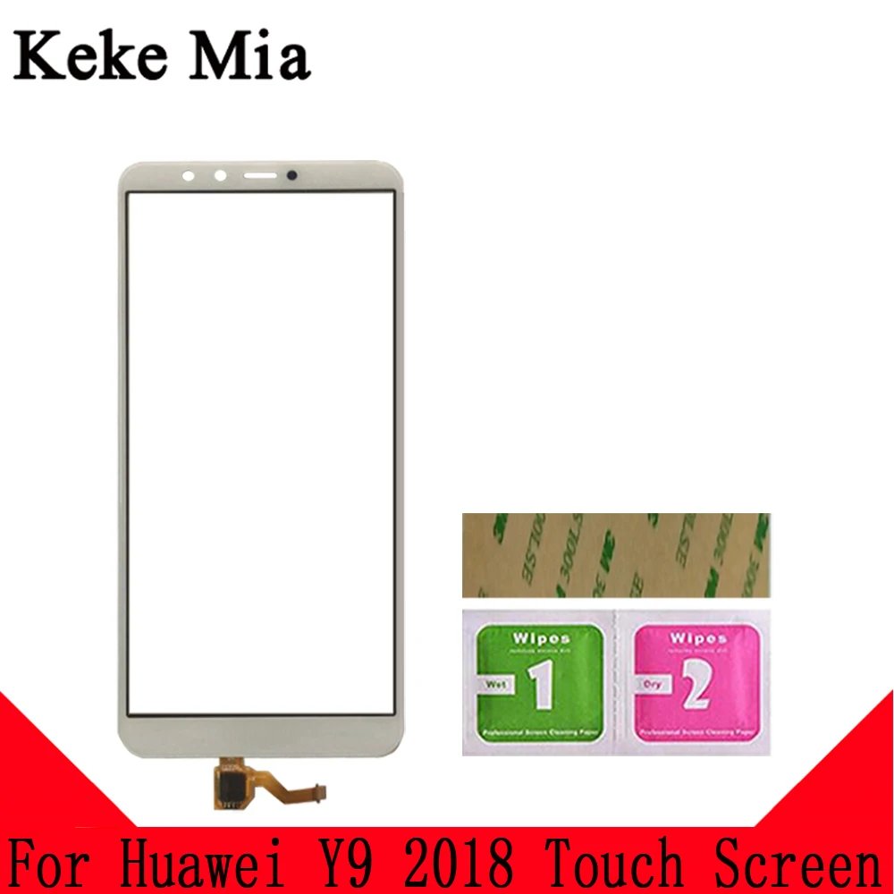 Keke Миа 5,9" сенсорный экран для мобильного телефона huawei Y9 сенсорный экран стекло дигитайзер панель объектив сенсор Бесплатный клей+ салфетки - Цвет: White No Tools