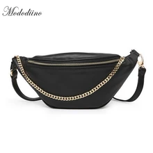 Mododiino, классическая черная сумка на пояс из искусственной кожи, модная женская поясная сумка на цепочке, Винтажный дизайн, сумки известного бренда, поясные сумки DNV0441