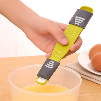 

Professional Measure Spoon Double head Nine Grid Adjustable Scale Measuring Spoon Metering SpoonS Cook Kitchen Tool Accessories