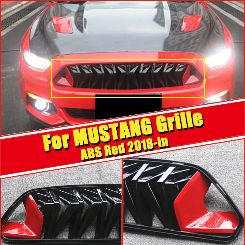Подходит для Ford Mustang решетка решетки ABS красный и черный для Mustang передняя решетка радиатора для бампера гоночные решетки Передняя сетка 1:1 замена 18