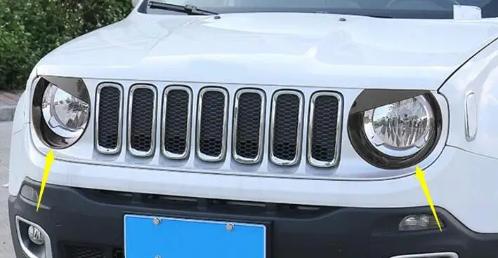 Высокое качество! Для Jeep Renegade ABS передняя фара Крышка лампы отделка 2 шт./компл